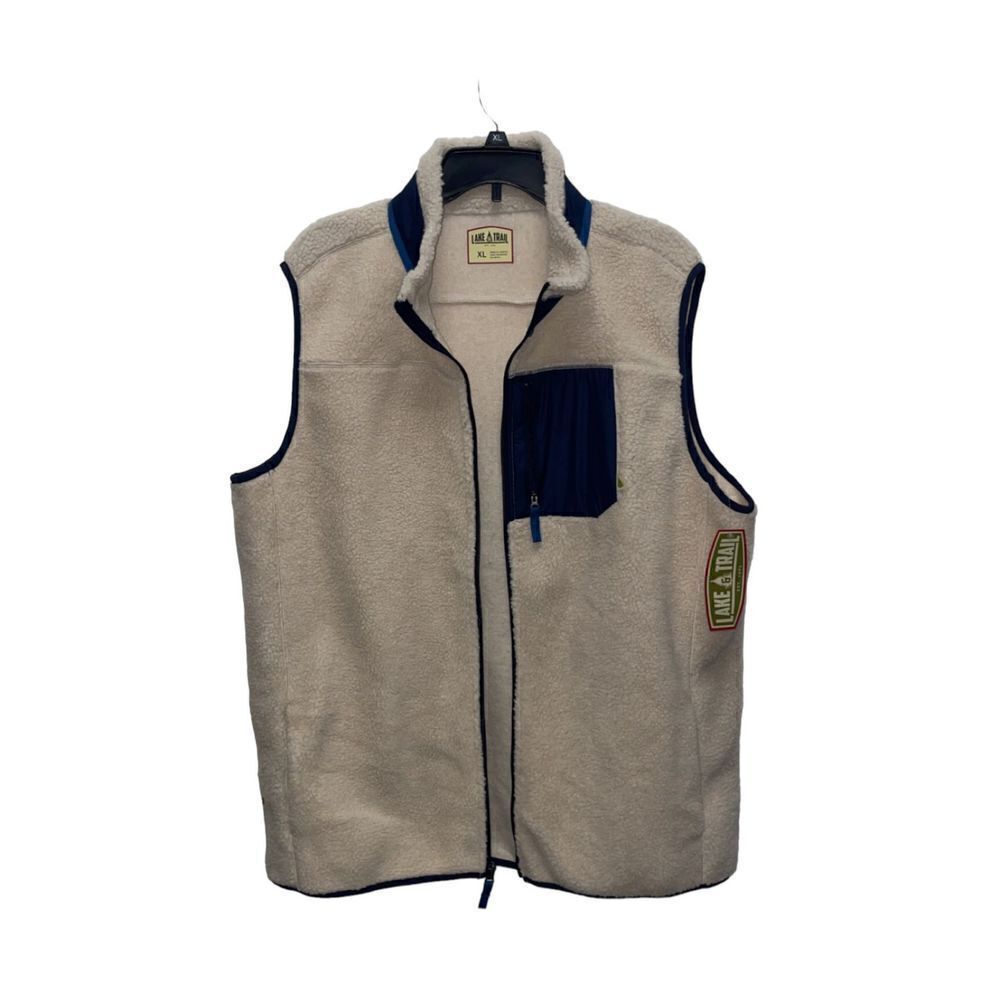 Lake & Trail Polyester Sherpa Zip Up Vest Cream Size XL NWT